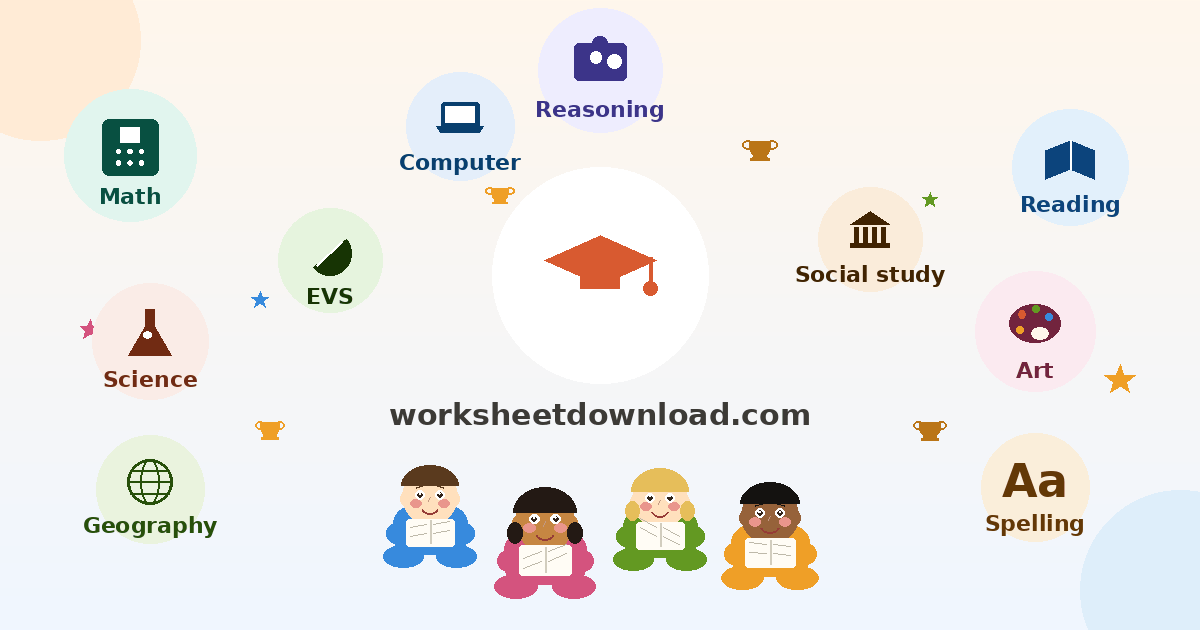 Kids learning with worksheets — Math, Science, Reading and more